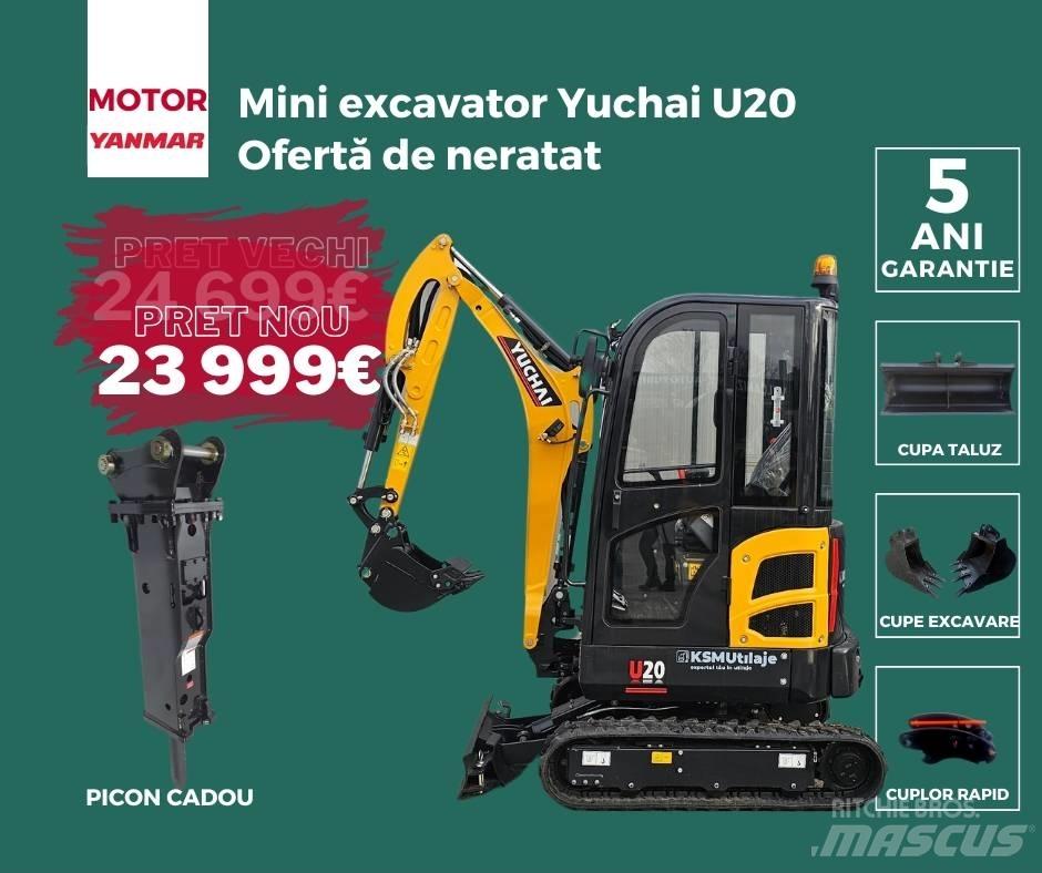 Yuchai U20 Mini ekskavatörler, 7 tona dek