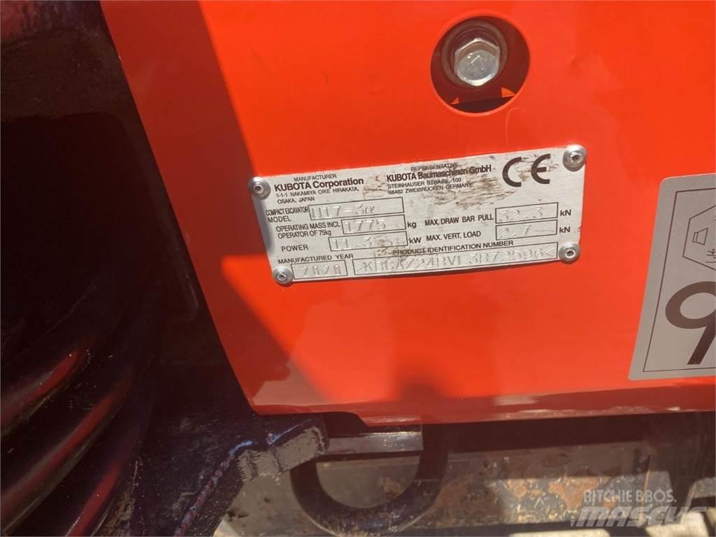 Kubota U17-3 Mini ekskavatörler, 7 tona dek