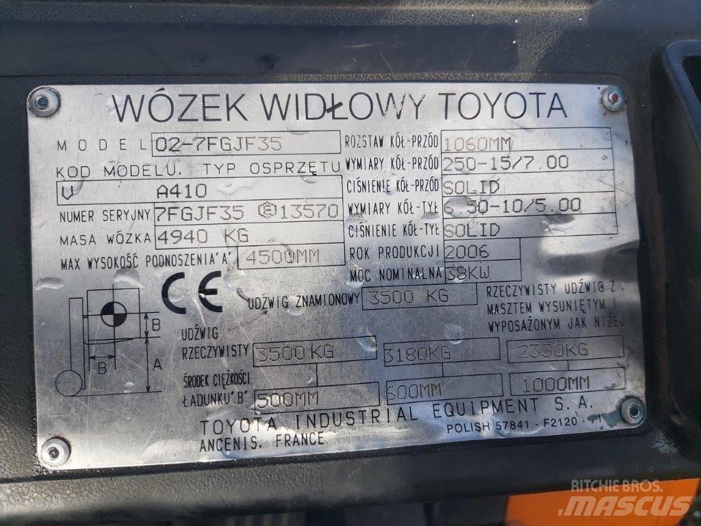 Toyota 7FG35 LPG'li forkliftler