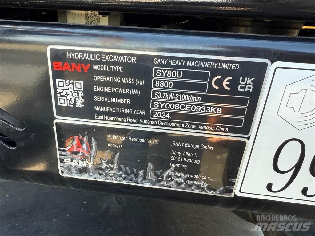 Sany SY80U Midi ekskavatörler 7 - 12 t