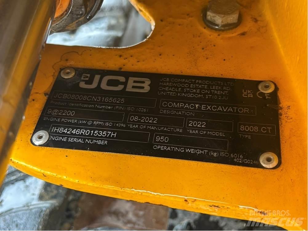 JCB MICRO 8008 Mini ekskavatörler, 7 tona dek