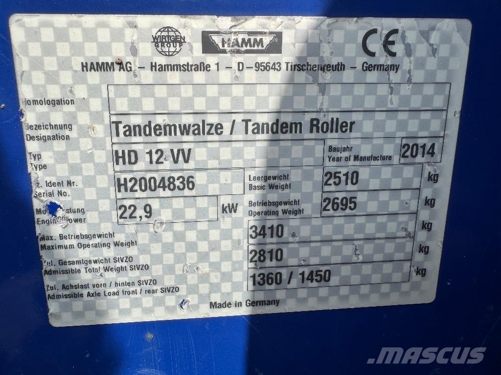 Hamm HD 12 VV Çift tamburlu silindirler