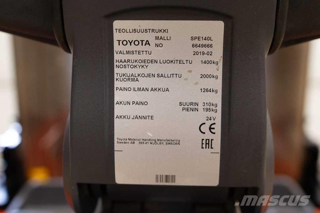 Toyota SPE 140 L Akülü depo ekipmanları