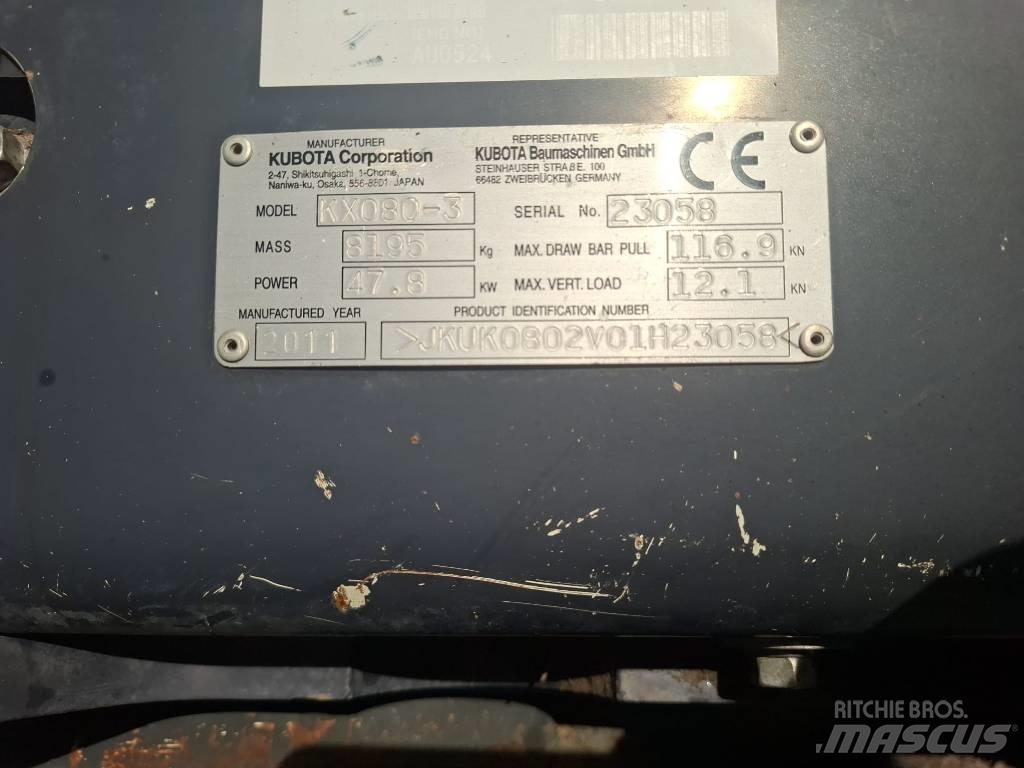 Kubota KX 080-3 Midi ekskavatörler 7 - 12 t