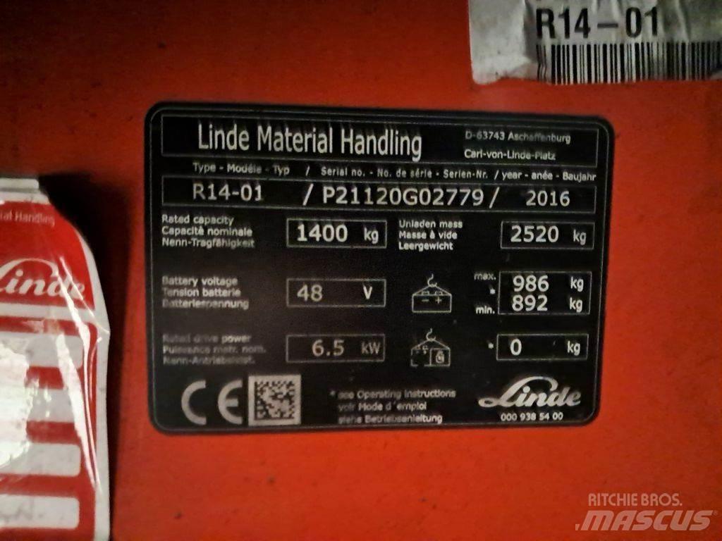 Linde R14-01 Reach truck - depo içi istif araçları