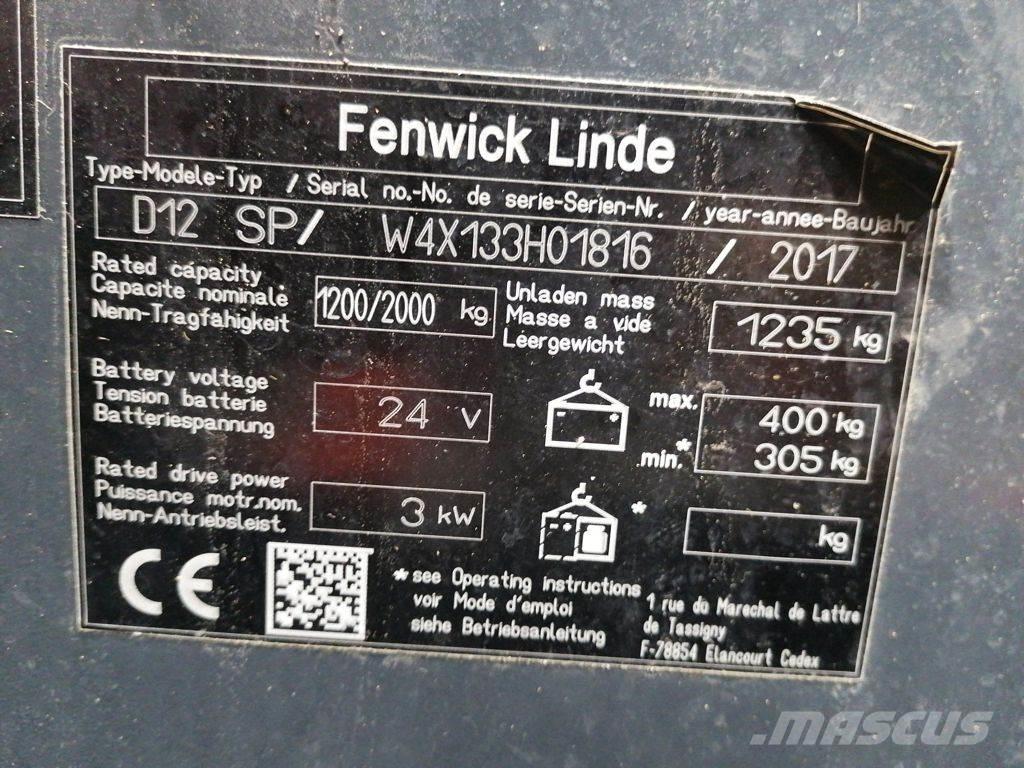 Linde D12 SP Yaya kumandali istif makinasi