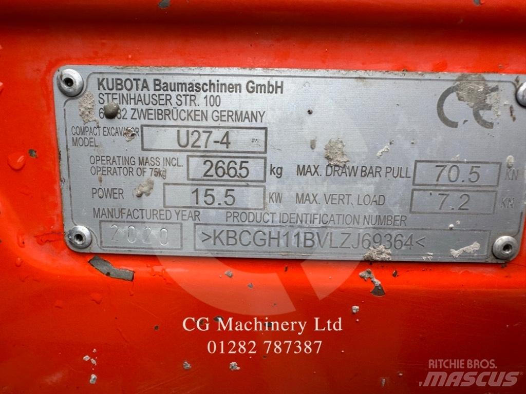 Kubota U 27-4 Mini ekskavatörler, 7 tona dek