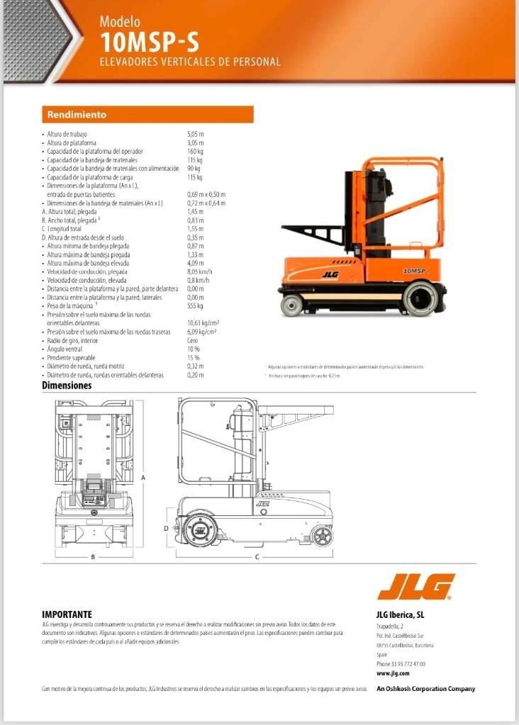 JLG 10 MSP Personel Platformları ve Cephe Asansörleri