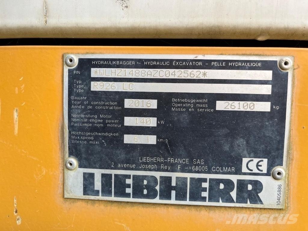 Liebherr 926 Paletli ekskavatörler