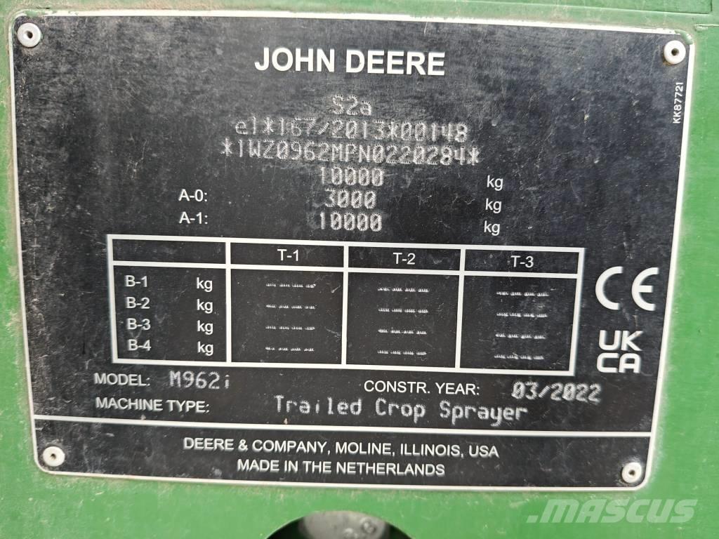 John Deere M 962 i Çekilir pülverizatörler