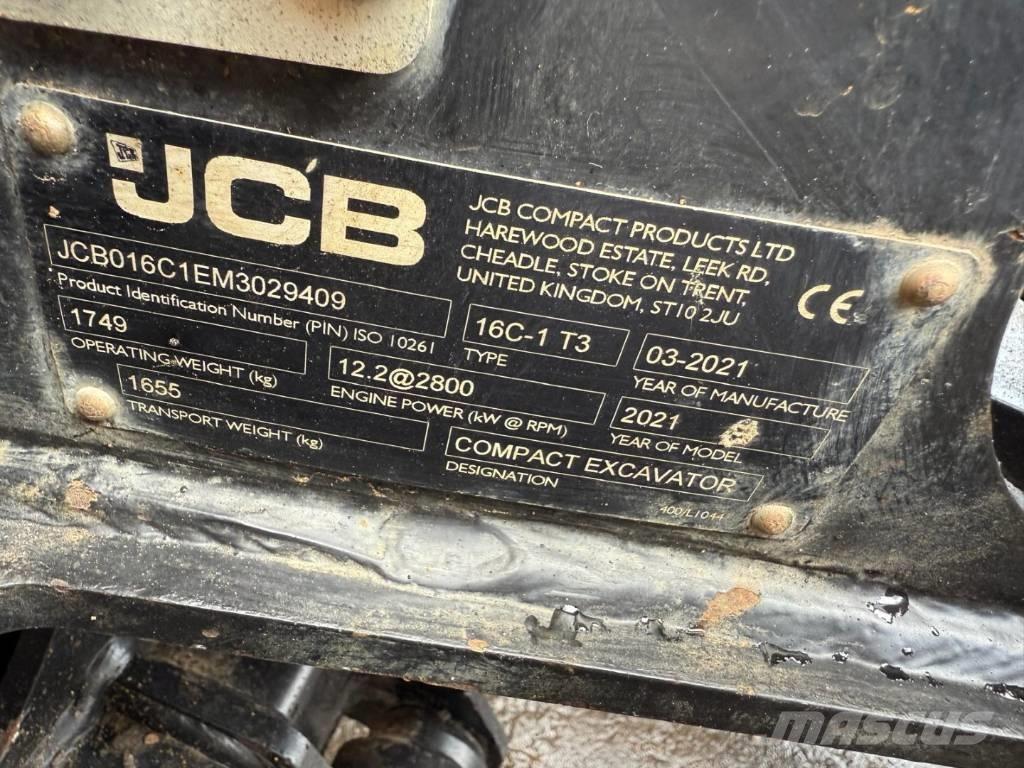 JCB 16 C-1 Mini ekskavatörler, 7 tona dek