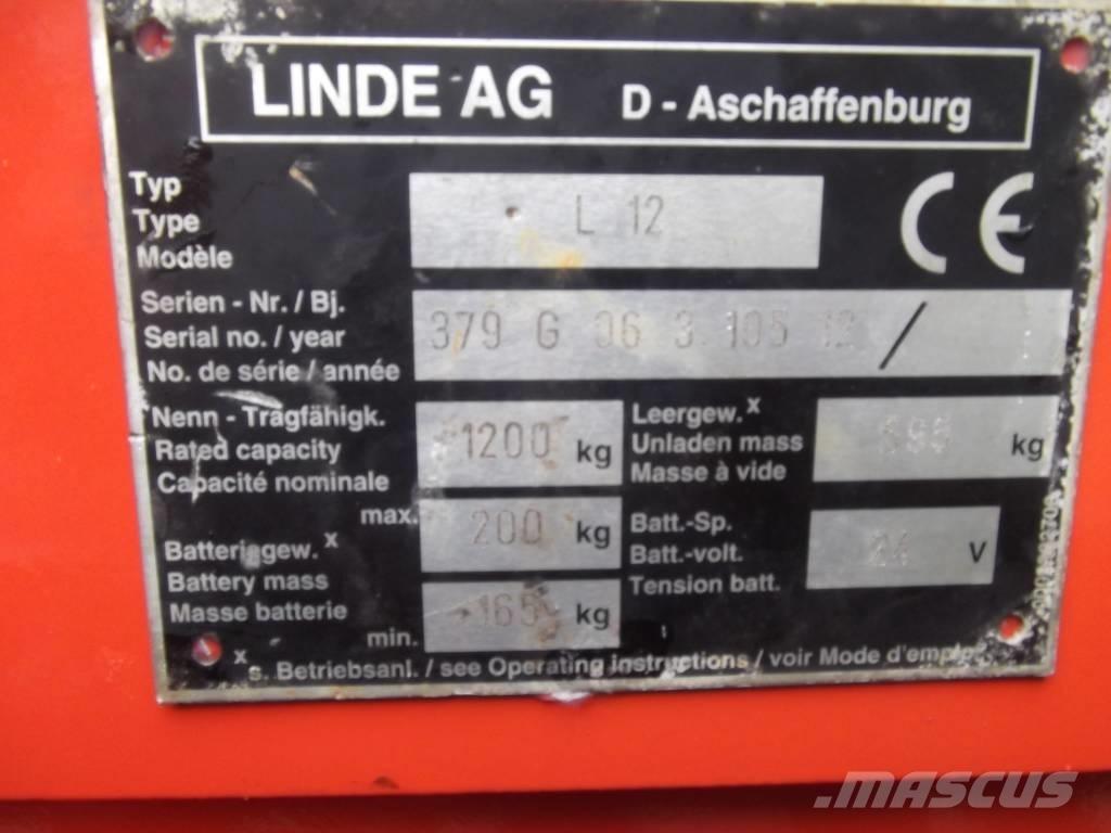 Linde L12 /379/ V-2097 Akülü depo ekipmanları