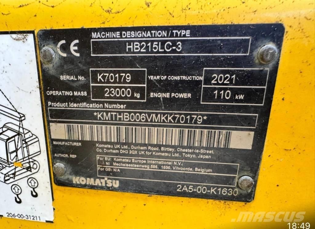 Komatsu HB 215LC-3 Paletli ekskavatörler