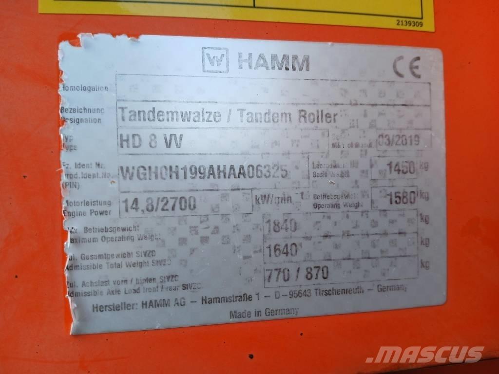 Hamm HD8 VV, Vält Çift tamburlu silindirler