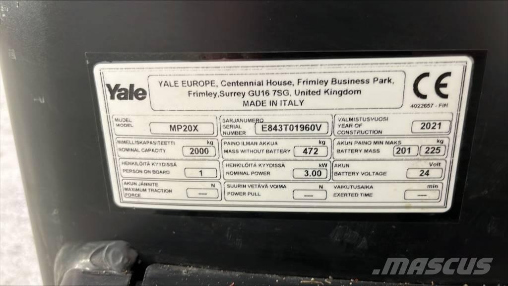 Yale MP 20 X Düsük seviye platformu