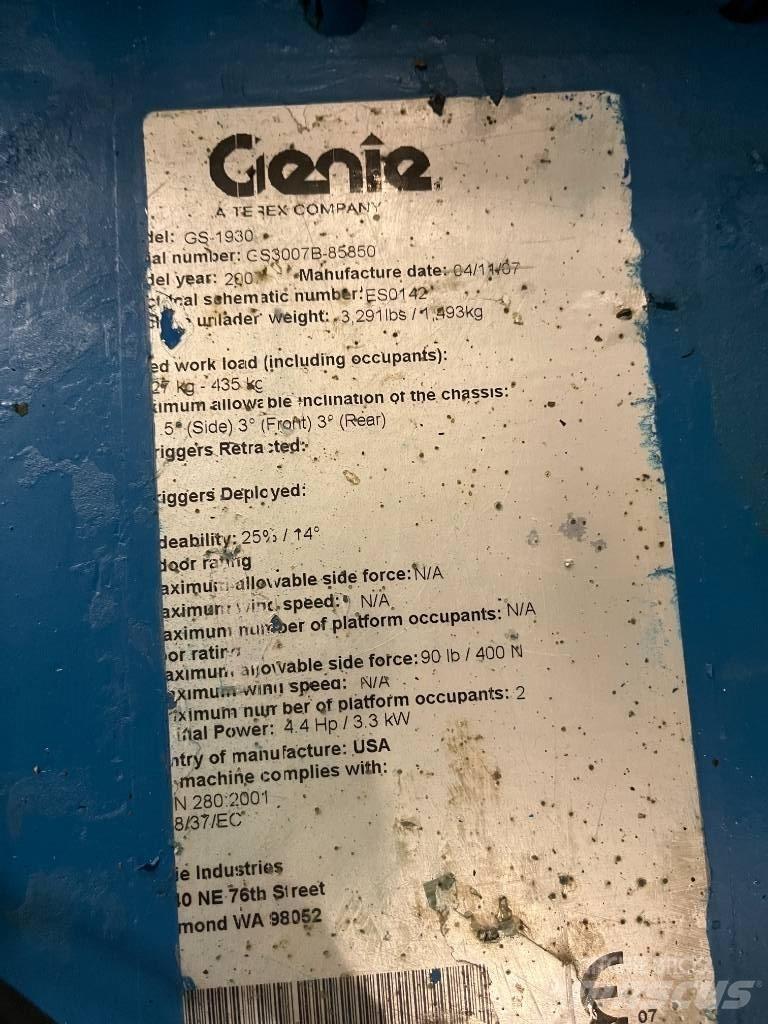 Genie GS 1930 Makasli platformlar