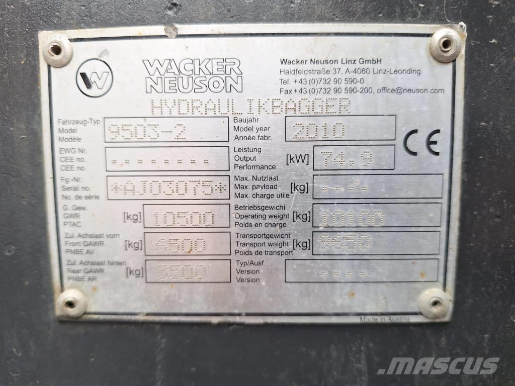 Wacker Neuson 9503-2 Lastik tekerli ekskavatörler