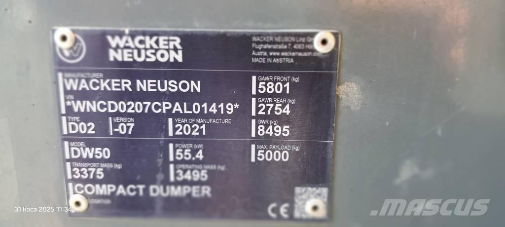 Wacker Neuson DW 50 Belden kirma kamyonlar