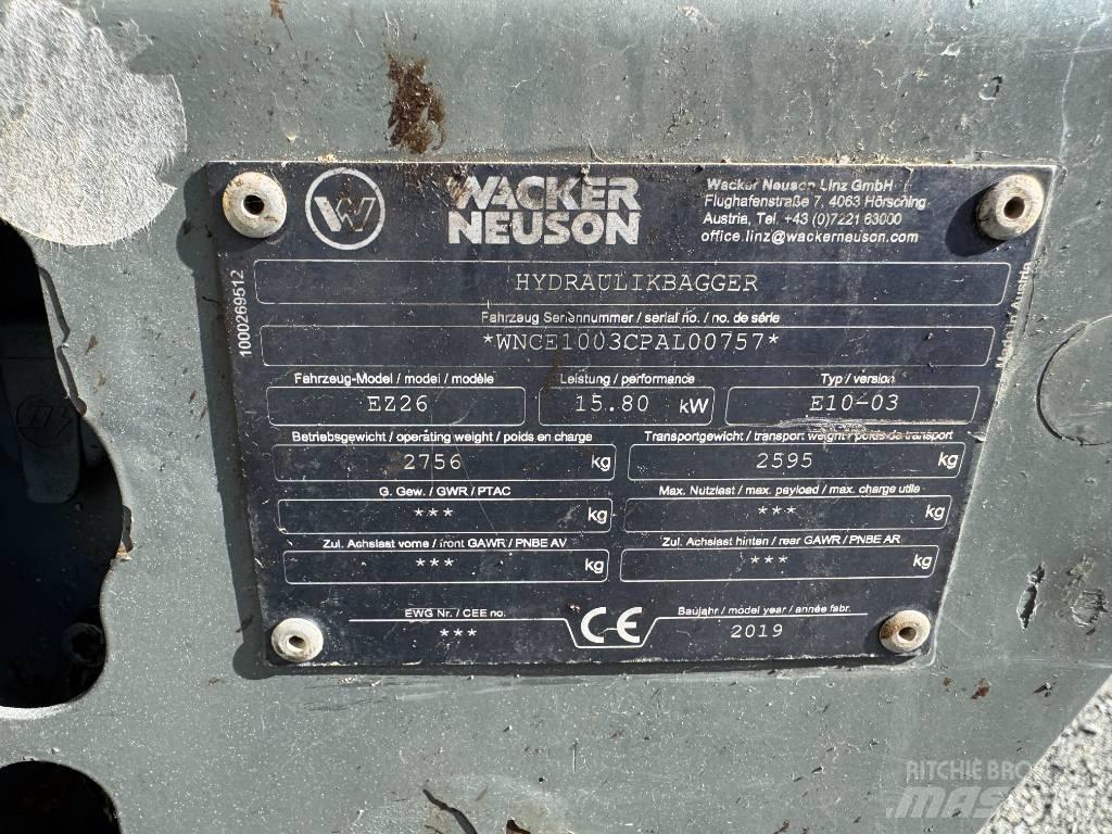 Wacker Neuson EZ26 Paletli ekskavatörler