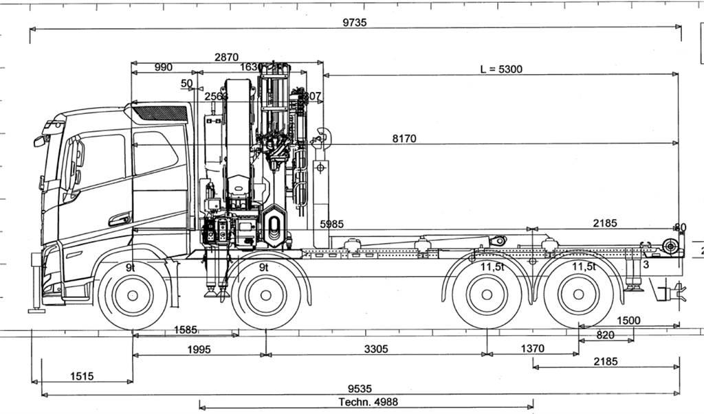 Volvo FH 540 8X4 Araç üzeri vinçler