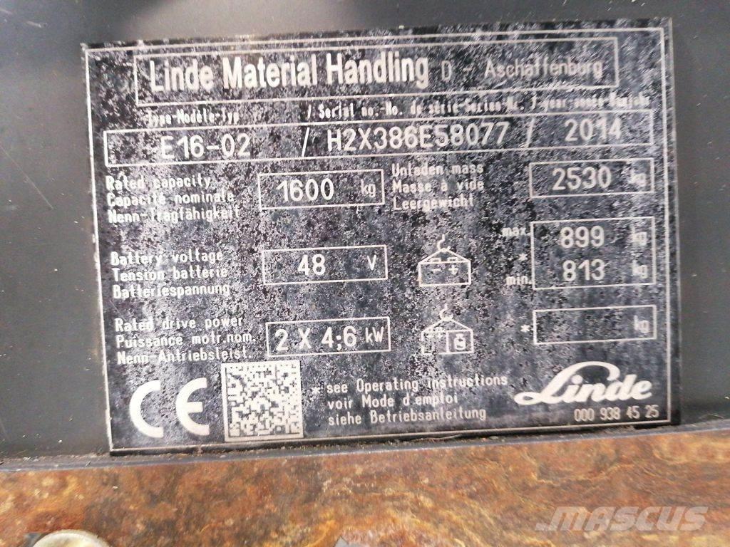 Linde E16-02 Elektrikli forkliftler