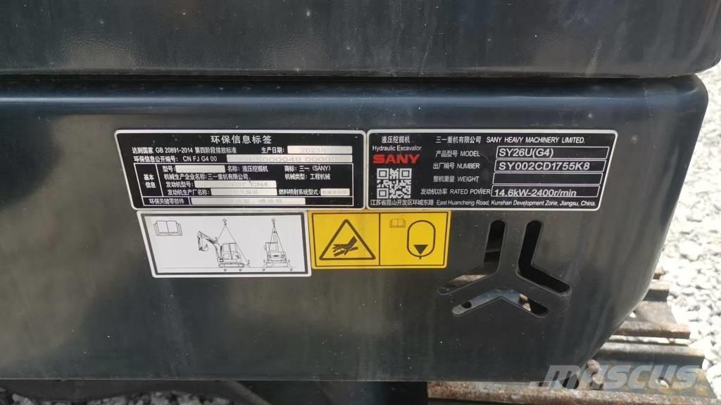 Sany SY26U Mini ekskavatörler, 7 tona dek