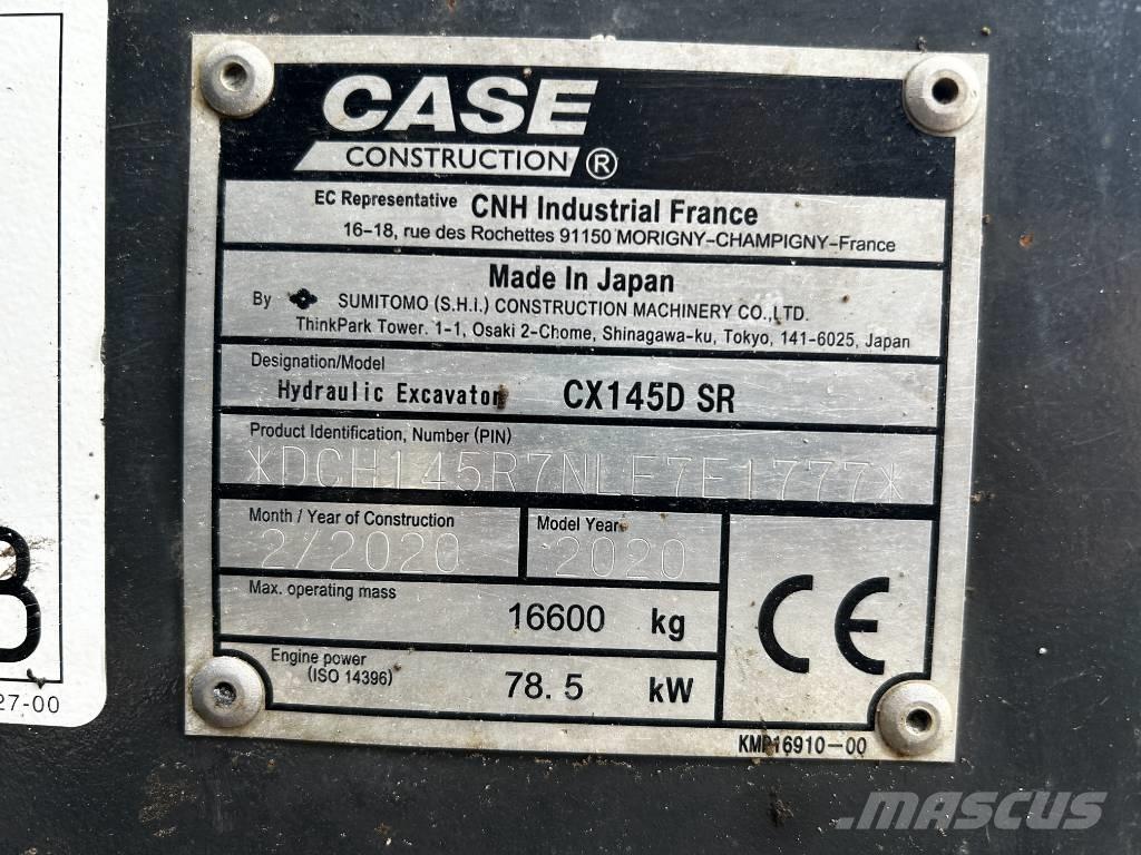 CASE CX 145 D SR Paletli ekskavatörler