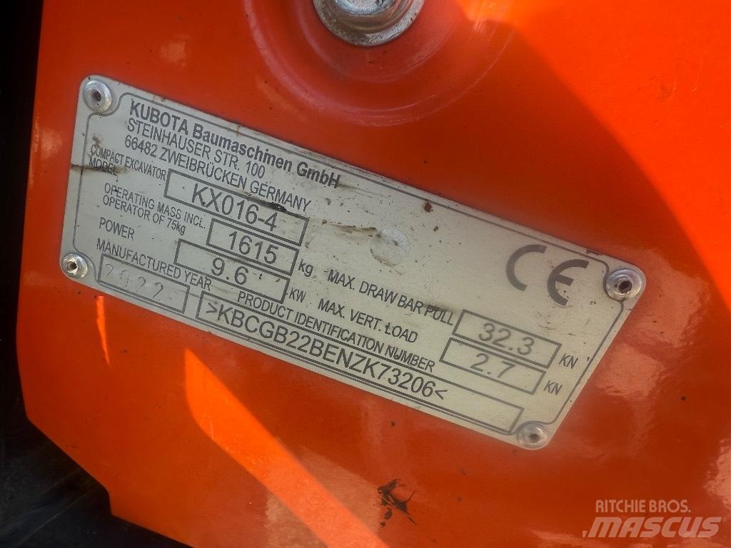 Kubota KX 016-4 Mini ekskavatörler, 7 tona dek