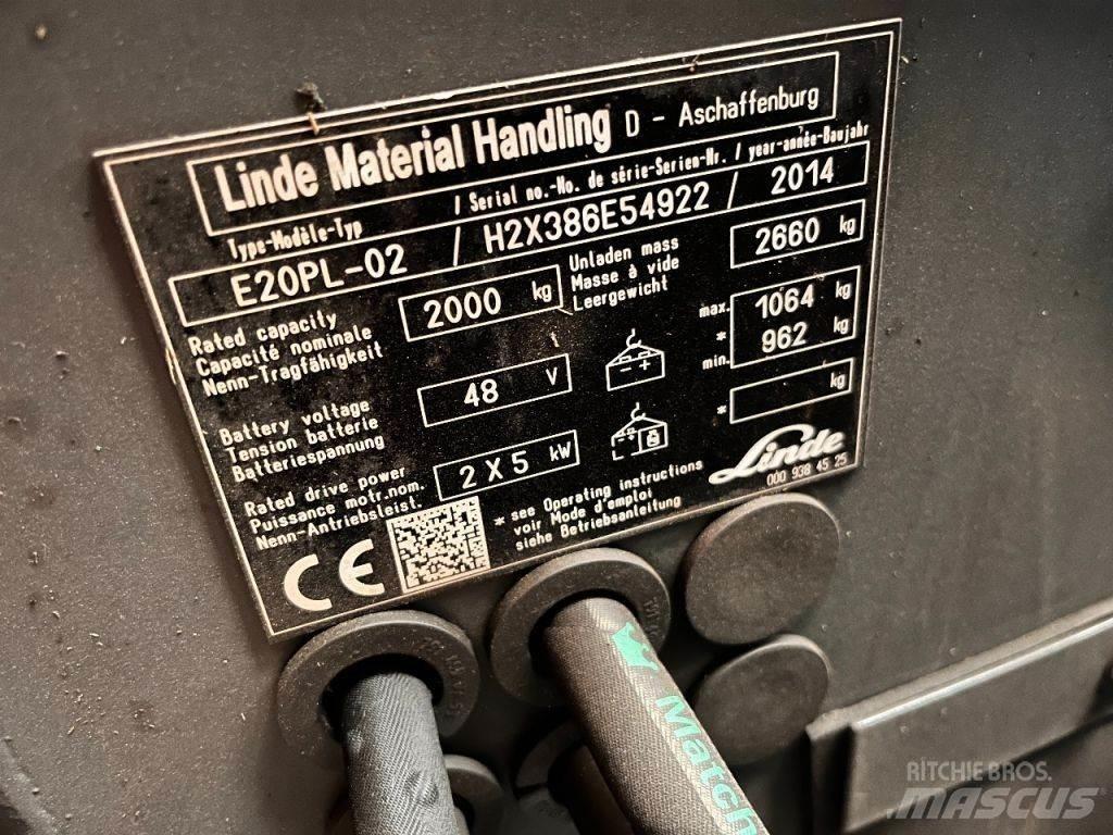 Linde E20PL-02 Elektrikli forkliftler