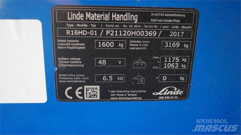 Linde R16HD Reach truck - depo içi istif araçları