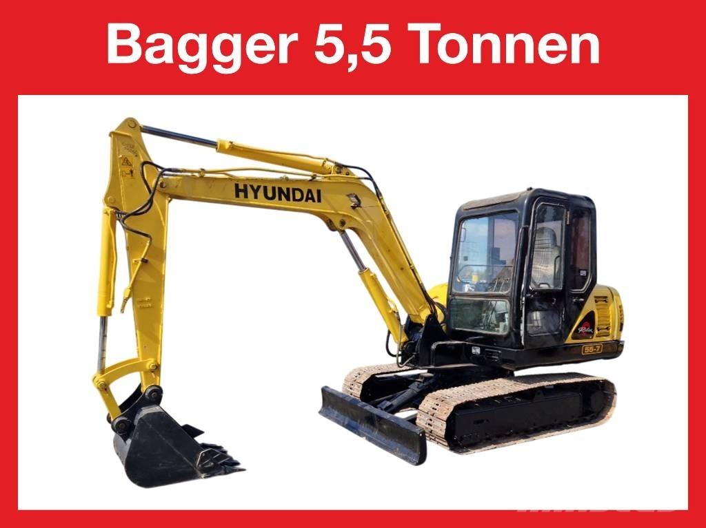 Hyundai R 155-7 Mini ekskavatörler, 7 tona dek