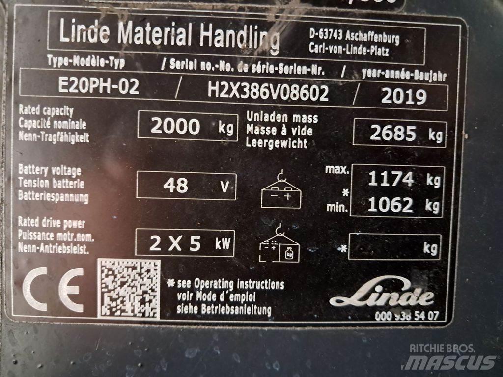 Linde E20PH-02 Elektrikli forkliftler