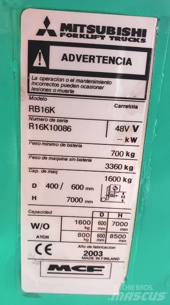 Mitsubishi RB16K Reach truck - depo içi istif araçları