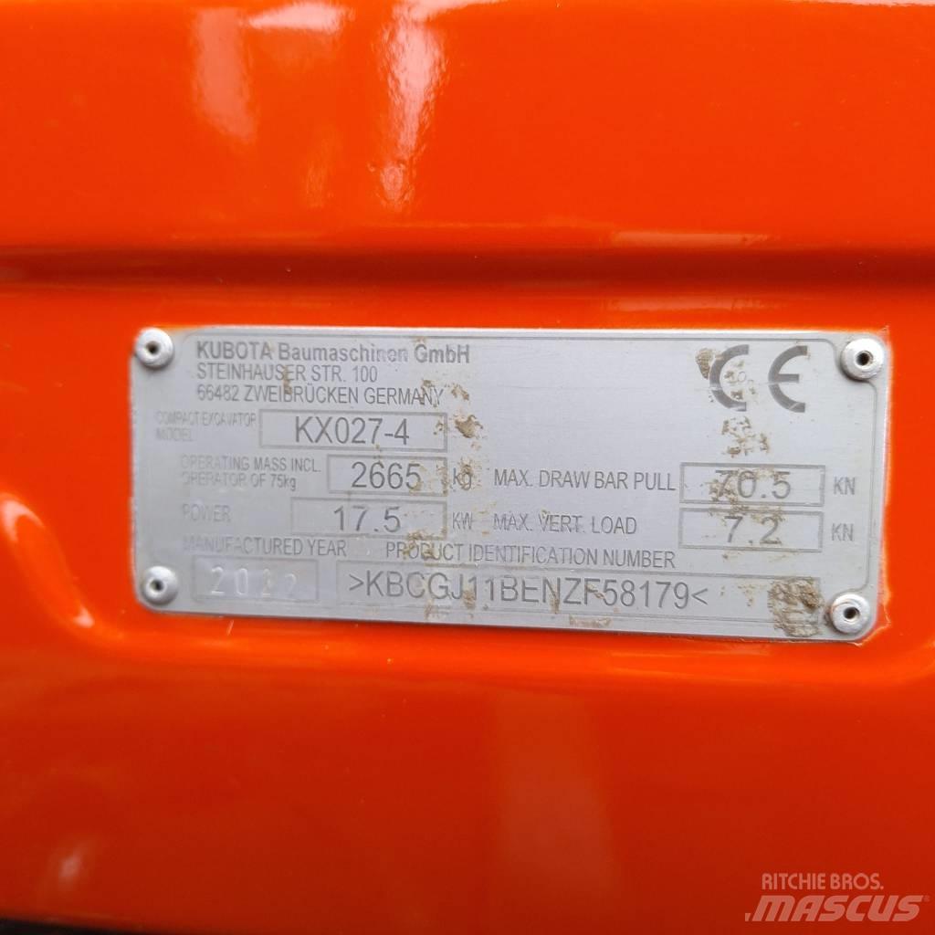 Kubota KX 027 Mini ekskavatörler, 7 tona dek