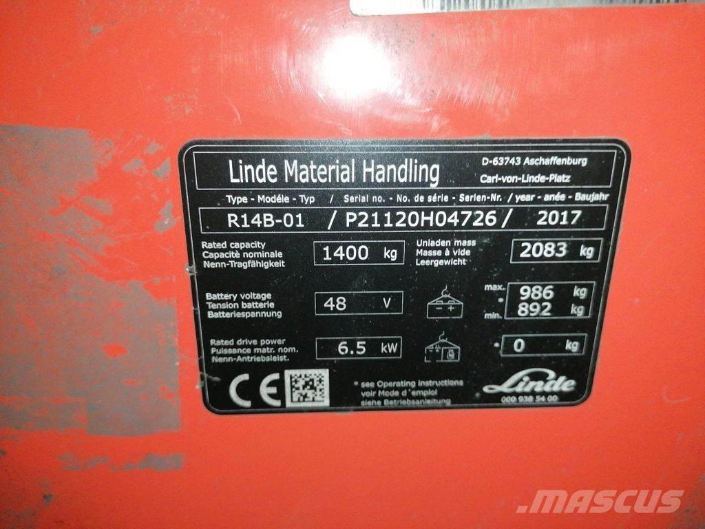Linde R14B-01 Reach truck - depo içi istif araçları