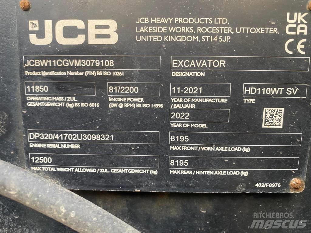 JCB 110 W Lastik tekerli ekskavatörler