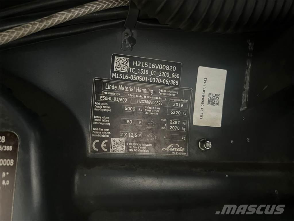 Linde E50HL-01 / 600 Elektrikli forkliftler