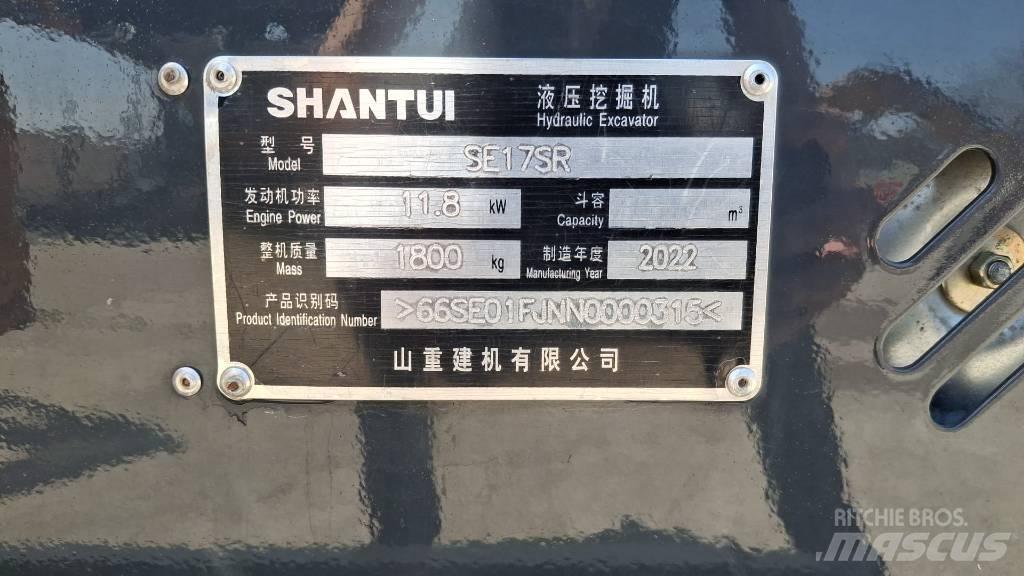 Shantui SE 17 SR Mini ekskavatörler, 7 tona dek