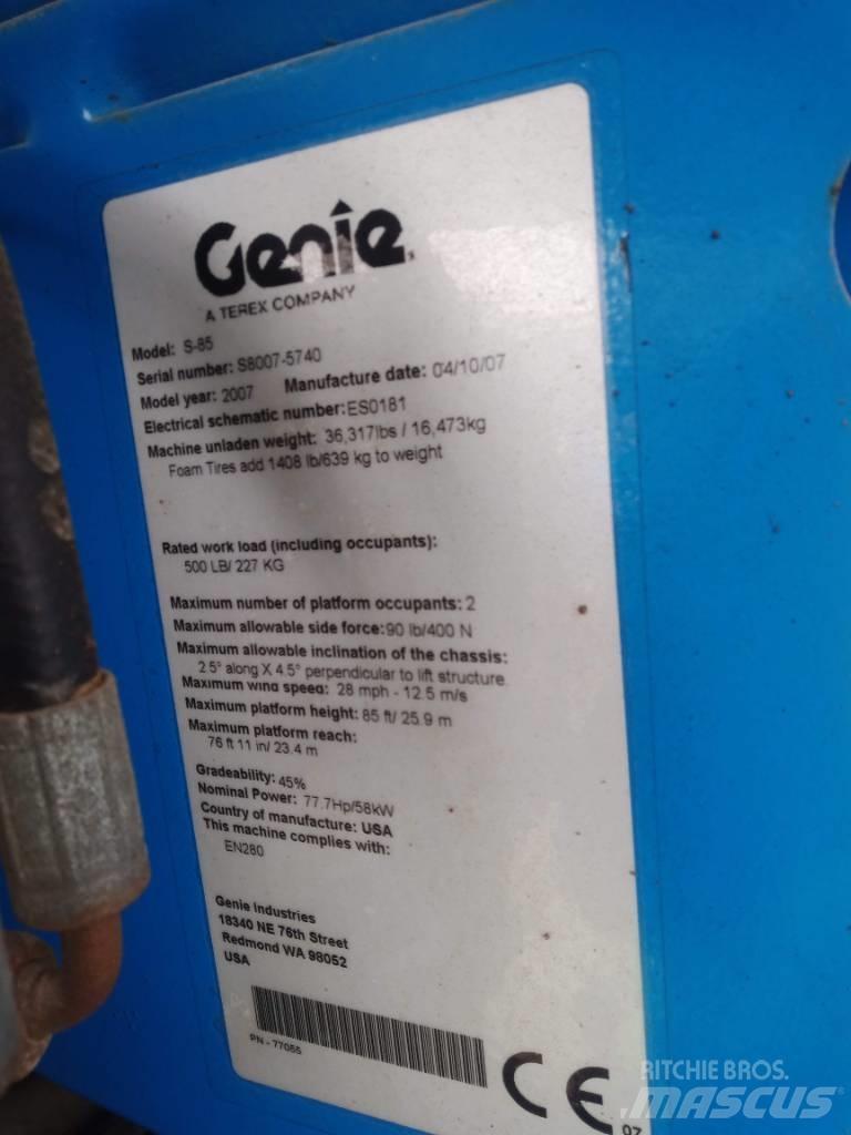 Genie S 85 Teleskopik personel platformları