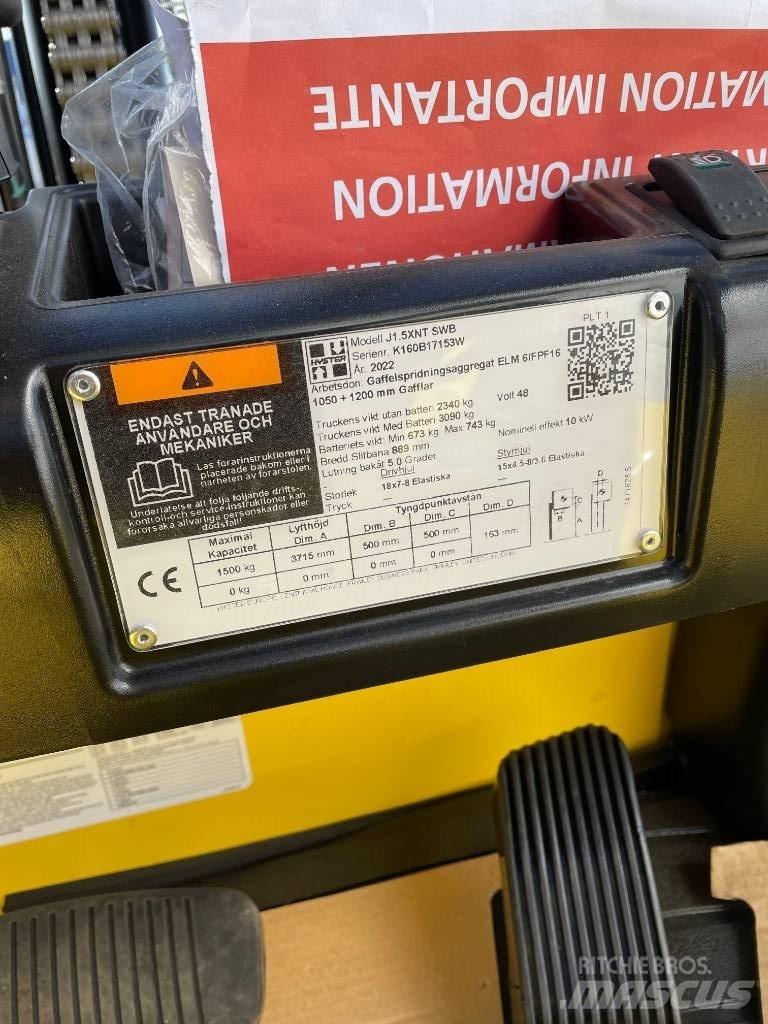Hyster J1.5 XNT  1,5t Elektrikli forkliftler