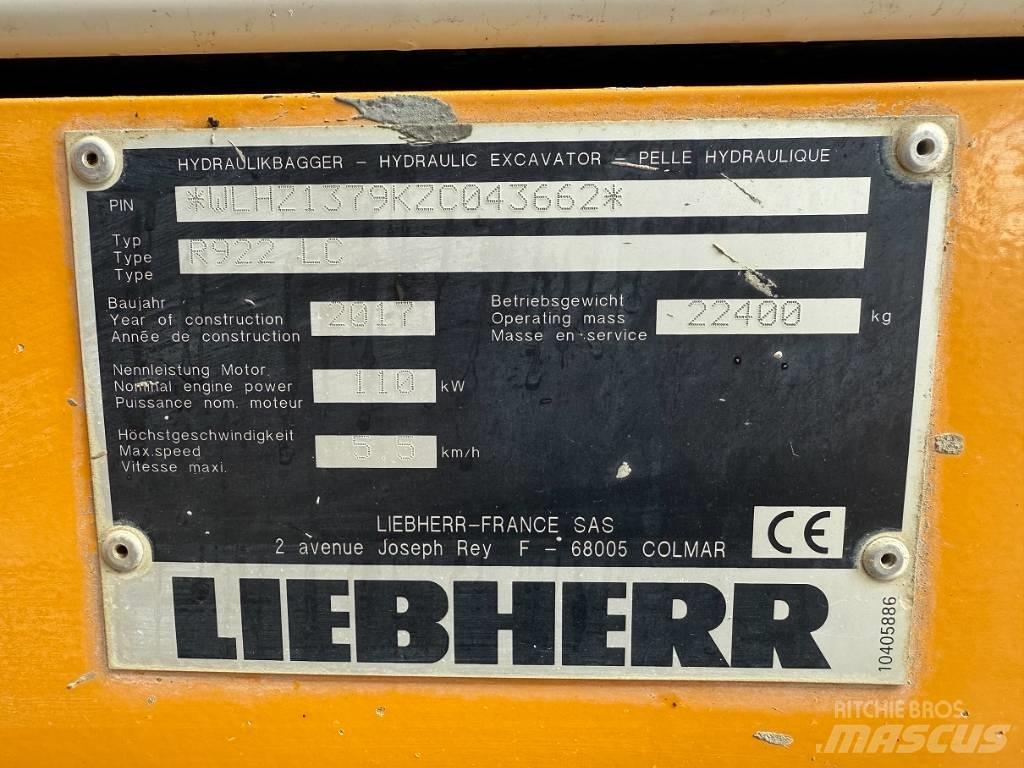Liebherr R 922 LC Paletli ekskavatörler