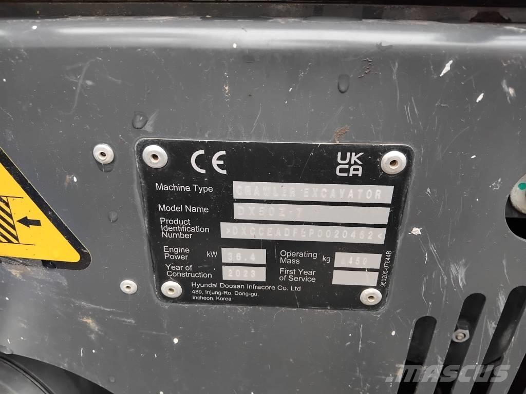 Develon DX 50 Z-7 Mini ekskavatörler, 7 tona dek