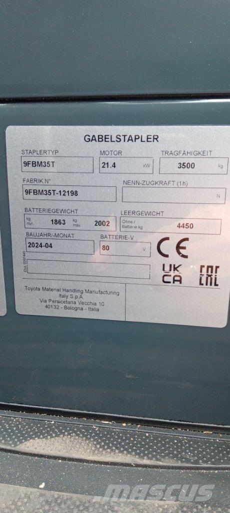 Toyota 9FBM35T Elektrikli forkliftler