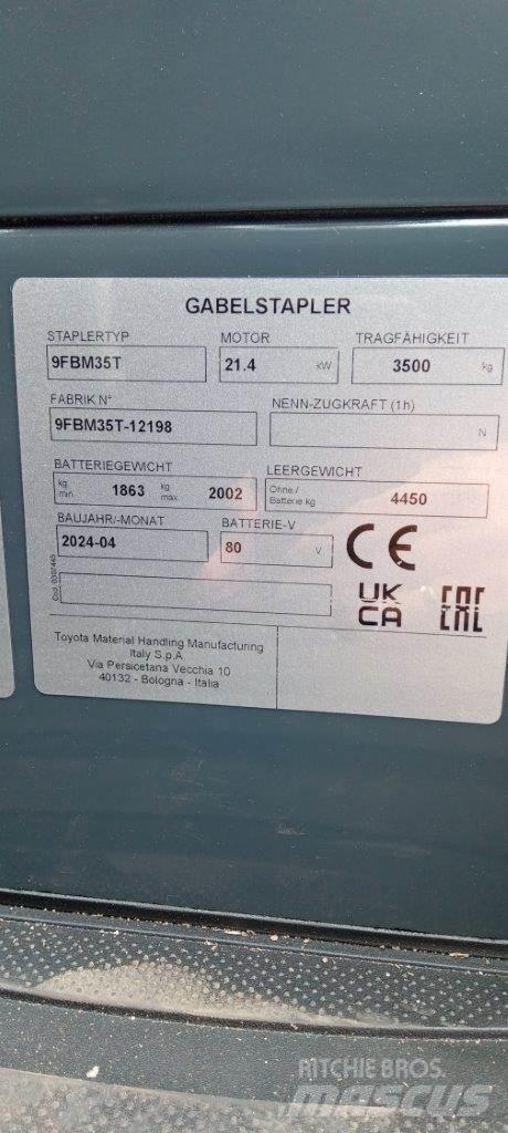 Toyota 9FBM35T Elektrikli forkliftler