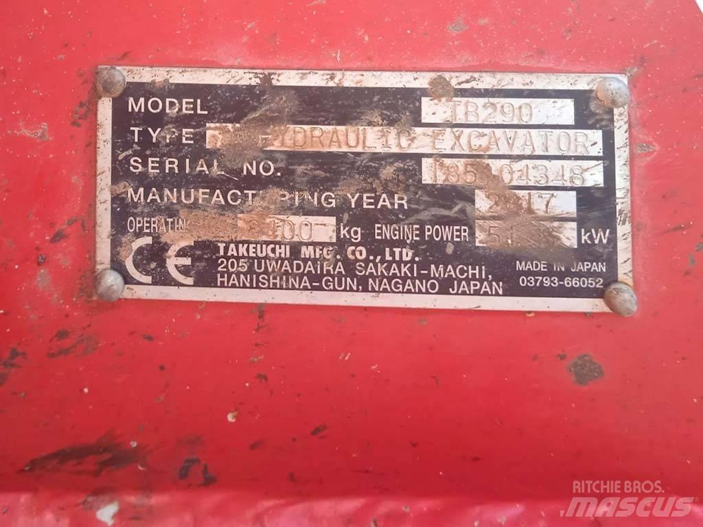 Takeuchi TB290 Mini ekskavatörler, 7 tona dek