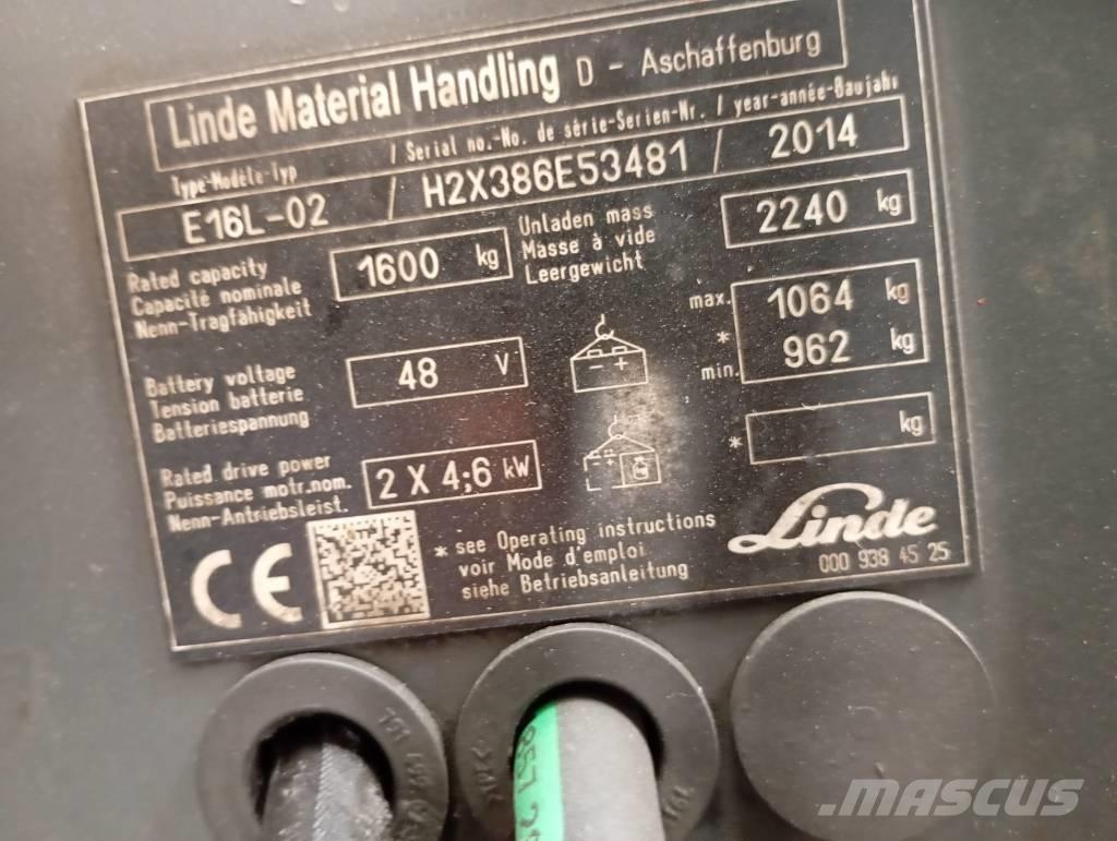 Linde E 16 Elektrikli forkliftler