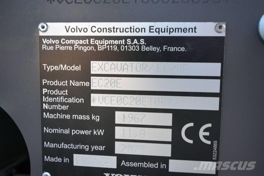 Volvo EC 20 E Mini ekskavatörler, 7 tona dek