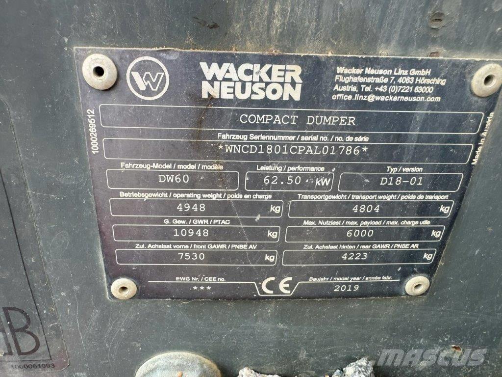 Wacker Neuson DW 60 Belden kirma kamyonlar