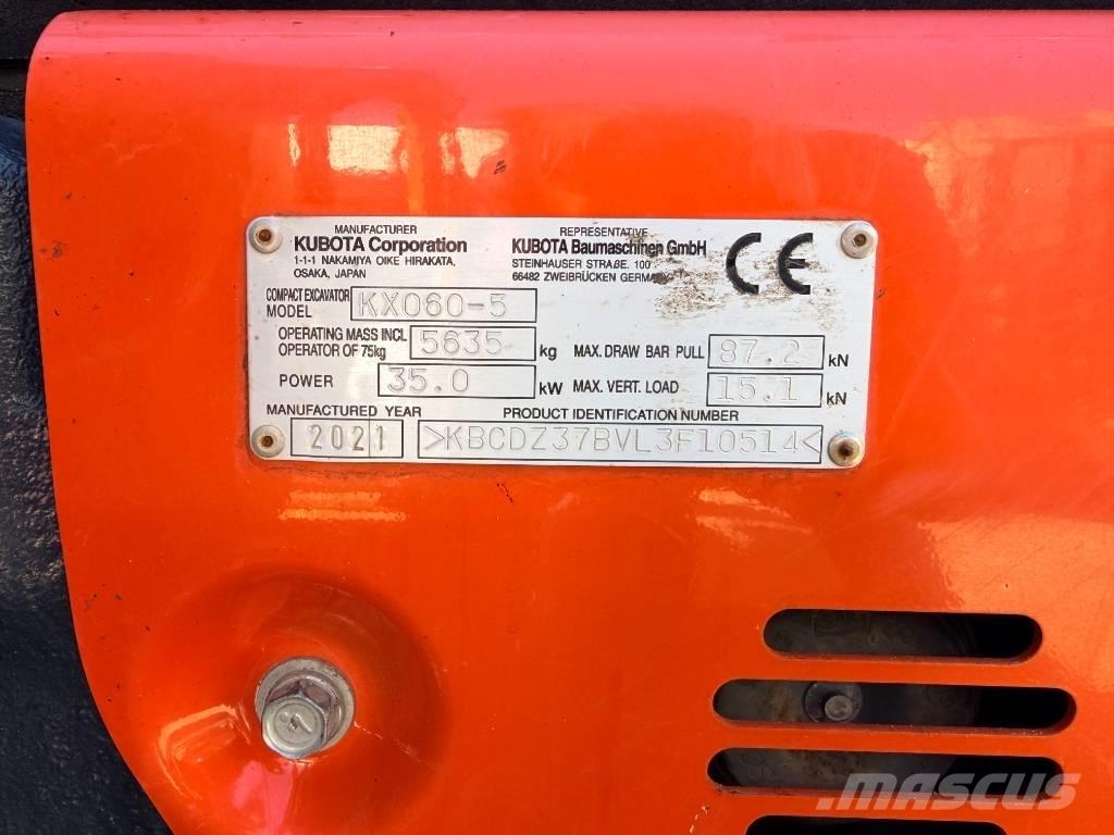 Kubota KX060-5 GLS2 Mini ekskavatörler, 7 tona dek
