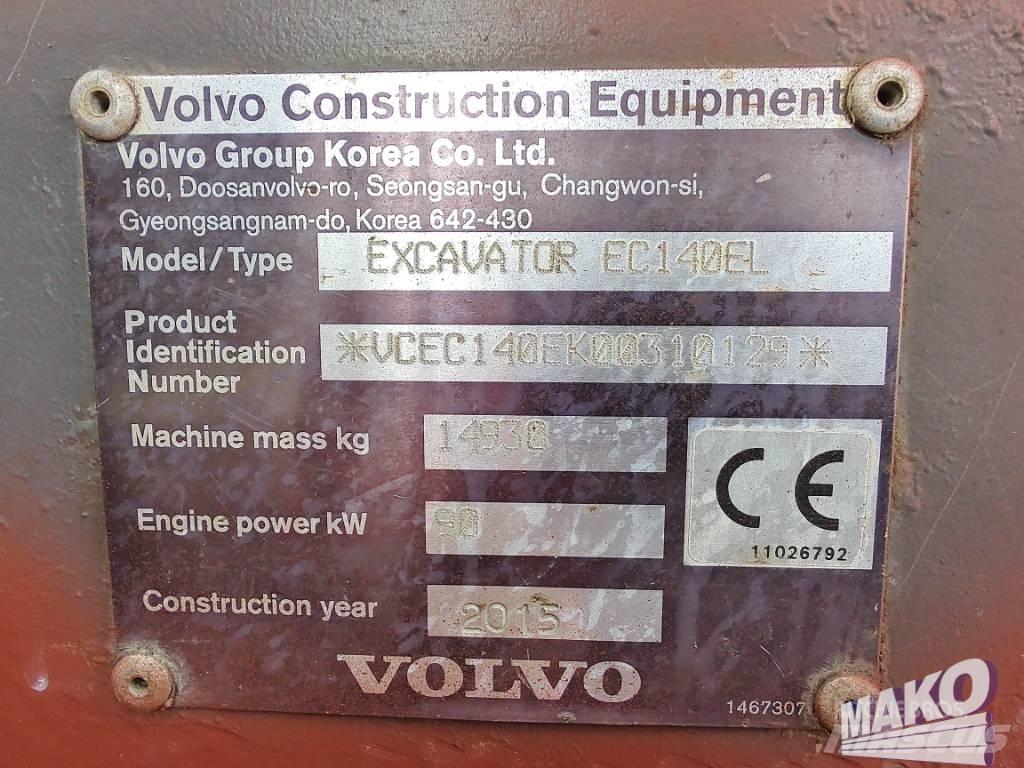 Volvo EC 140 EL Paletli ekskavatörler